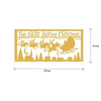 decoracion pared de metal xmasgold-12 oro 83x39 cm