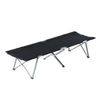 outsunny cama de acampada plegable con marco metalico carga 136 kg para playa senderismo 193x64x40 cm negro   aosom espana