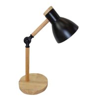 bel air home - lampara de escritorio teacher  - diseno moderno y elegante - altura ajustable - madera y metal - 47 cm