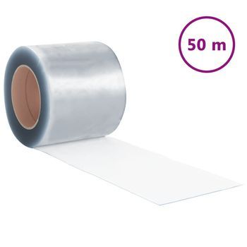 Tira De Cortina Para Puertas Pvc Transparente 200x1,6 Mm 50 M Vidaxl