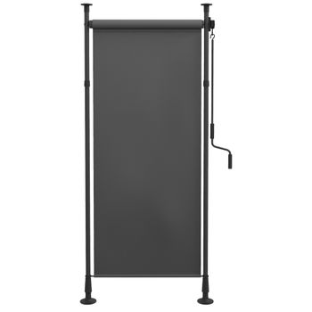 Outsunny Pérgola manual retráctil autónoma longitud ajustable manivela instalación sin perforación metal aluminio poliéster Gris oscuro   Aosom España