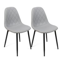 conjunto de 2 sillas en poliuretano y metal - 45 x 50 x 85 cm - gris
