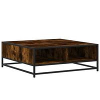 mesa de centrormesa auxiliarrmesita de centro madera ingenieria metal roble ahumado 80x80x30cm