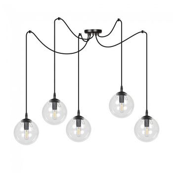 Lámpara colgante fedora transparente (5 luces)