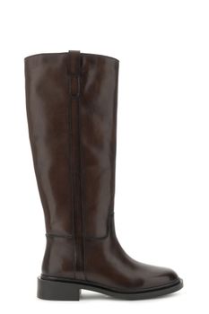 botas de piel con cremallera dark brown