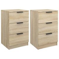 pack 2 uds mesitas de noche  mesa auxiliar  mesilla color roble sonoma 40x36x65 cm
