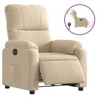 sillon de salon  silla  sillon reclinable electrico tela de microfibra color crema