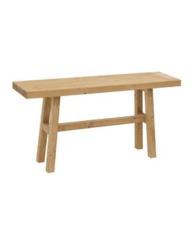 Banqueta de madera maciza en tono medio de 100x50cm