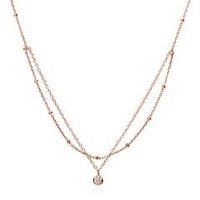 cadena de plata 925 chapada en oro rosa con circonita cubica