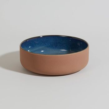 Bol para poke de gres rojo y azul