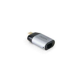 Adaptador USB-C a Ethernet DICOTA D32048 RJ-45 Negro Plata