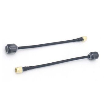 Antena FPV Lollipop de 5.8 GHz, 5500-6000 MHz, 3.5 dBi, LHCP/RHCP, SMA/RP-SMA, 50 Ω, RG141 de baja pérdida, 140 mm, para