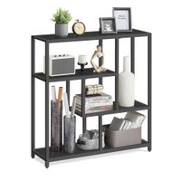 libreria de 4 niveles negro ebano  negro tinta  madera contrachapada