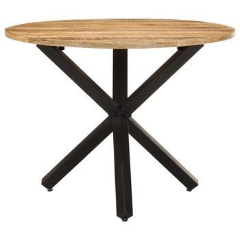 Mesa De Comedor | Mesa De Cocina Madera De Mango Rugosa Redonda 100x100x75 Cm