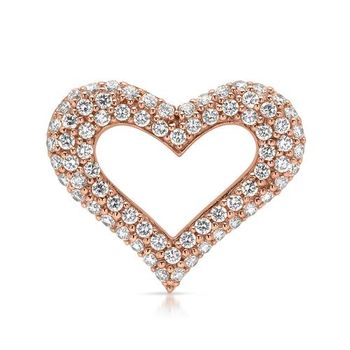 Colgante corazón de plata 925 bañado en oro rosa