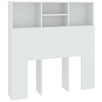 mueble cabecero cama  panel de cabecera blanco 100x19x1035 cm