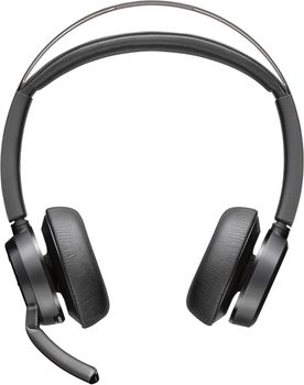 POLY Auriculares Voyager Focus 2 USB-C-C + adaptador USB-C/A + base de carga