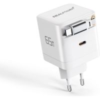 cargador usb realpower gan 65w 2 puertos usb-c blanco