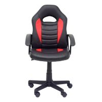 silla gaming juvenil mohedas negra y roja con respaldo y asiento acolchados altura regulable y base giratoria