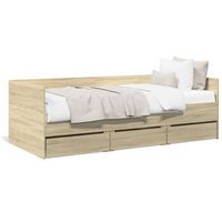 tumbona con cajones madera ingenieria roble sonoma 75x190 cm