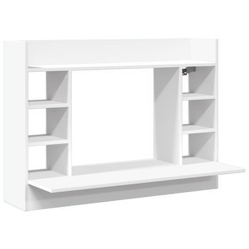Mesa De Escritorio | Escritorio De Despacho | Escritorio De Pared Madera De Ingeniería Blanco 105x48x75 Cm