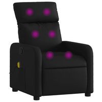 sillon reclinable de masaje de piel sintetica negra vidaxl