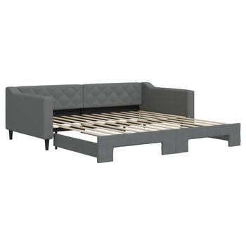 Cama Para Adulto | Cama Individual | Sofá Cama Nido Tela Gris Oscuro 100x200 Cm
