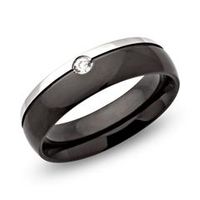 anillo de acero inoxidable ionizado circonita 6mm