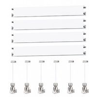 colgar cuadros sin agujeros pack 6 metros eurohang guias aluminio blanco mate 150 cm con 6 colgadores automatico nylon clips tapas tornillos