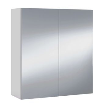 Mueble De Baño Con Dos Puertas Batientes Espejadas Y Dos Baldas Interiores