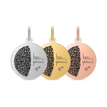 Colgante grabado con escritura y huella dactilar, plata
