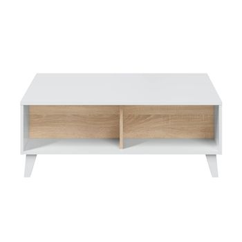 Mesa de centro con tablero parcialmente elevable - l100 cm - blanco