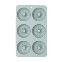 molde 6 donuts silicona verde 27x16x3 cm