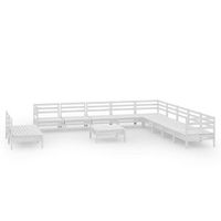 juego de muebles de jardin 12 piezas madera maciza pino blanco