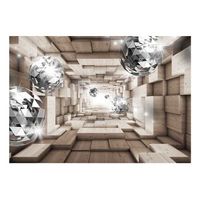 papel pintado 3d - in a wooden tunnel 250x175 cm