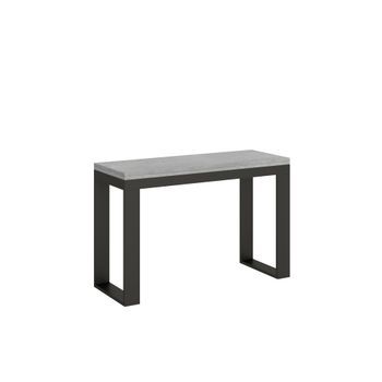 Mesa Tipo Libro 120x45/90 Cm Tecno Double Cemento Estructura Antracita