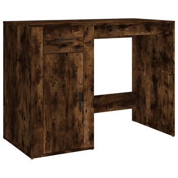 Mesa De Escritorio | | Escritorio De Despacho | Escritorio Madera Contrachapada Roble Ahumado 100x49x75 Cm