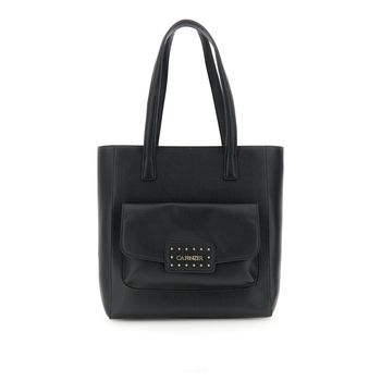 tote de material granulado y efecto ante en la esfera delantera, asa black