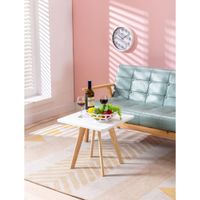 mesa auxiliar cuadrada en madera blanco