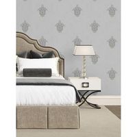 papel pintado vinilico flor hindu con efecto textura de tela tejida en relieve - alexander 676424 de gaulan - rollo de 10 m x 106 m