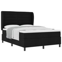 cama tapizada 203x143x128 cm tejido - negro
