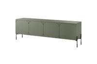 mueble tv 4 puertas con pie metalico verde oliva 204x65 cm