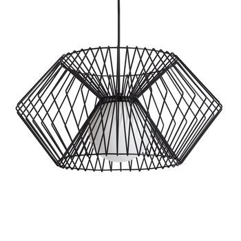 Lámpara Colgante Metal Kelsie Glass I Negro