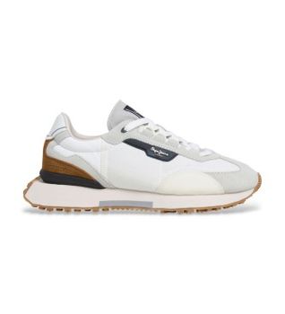 Pepe Jeans para hombre. PMS600024 Zapatillas Archer Mesh blanco (44), Plano, Cordones, Casual