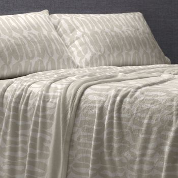 Juego De Sábanas Poliéster Étnico Cama De 90 Cm - Lino - Burrito Blanco