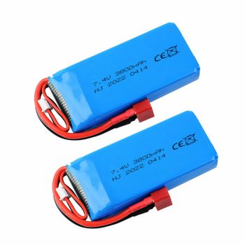 Batería LiPo 7.4V 3800mAh 2S con conector XT60 para Coche RC Wltoys 144001/144010/124017/124019/124018/12428