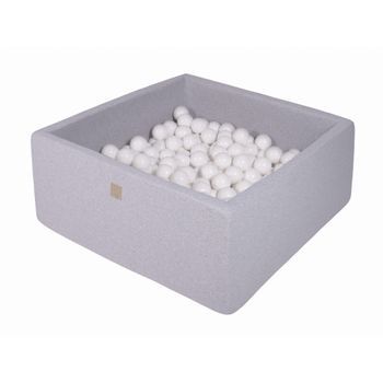 Meowbaby Piscina De Bolas, Cuadrada Seca Para Niños, Gris Oscuro : Blanco, 200 Pcs, 90x90x40cm