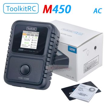 ToolkitRC-cargador de batería Lipo inteligente M450, CA 50W 2-4S, adecuado para Control remoto, coche, avión, piezas de juguete, modelo FPV 2s 3s 4S Bat carga rápida juguetes modelo de coche, barco,