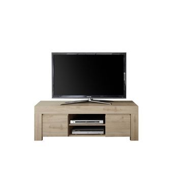 Mueble Para Tv Con 2 Puertas, Colección Zefir, Color Roble Claro, Ideal Para Un Salón Moderno Y Con Estilo.