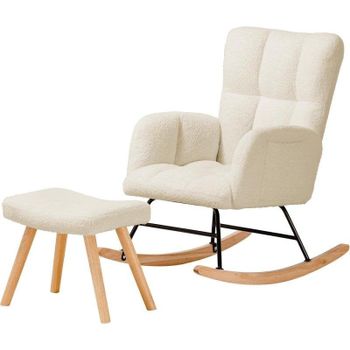 Mecedora GTPLAYER con reposabrazos tejido teddy 136 kg Beige